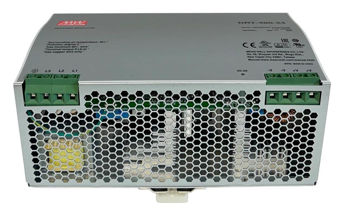 MEAN WELL DRT-480-24 / DRT48024 SWITCHING REGULATOR POWER SUPPLY 3PH 20A NSMP