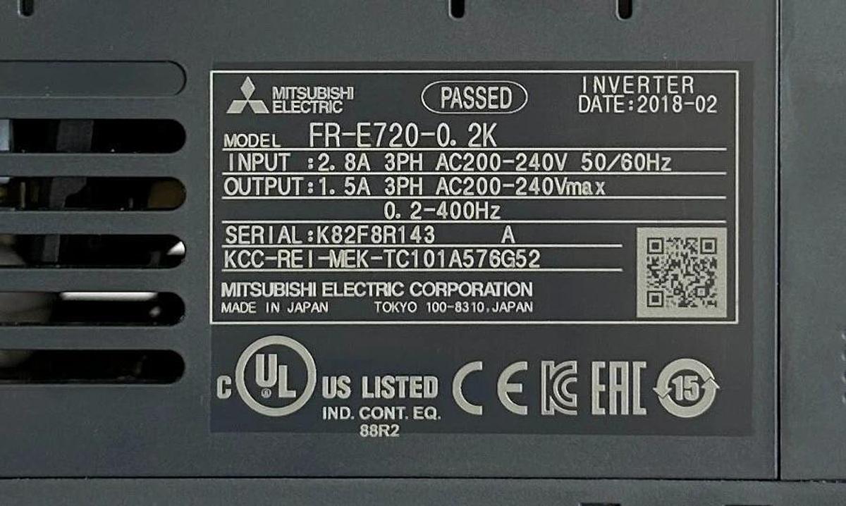 NEW MITSUBISHI ELECTRIC FR-E720-0.2K / FRE72002K COMPACT INVERTER 200-240VAC 3PH