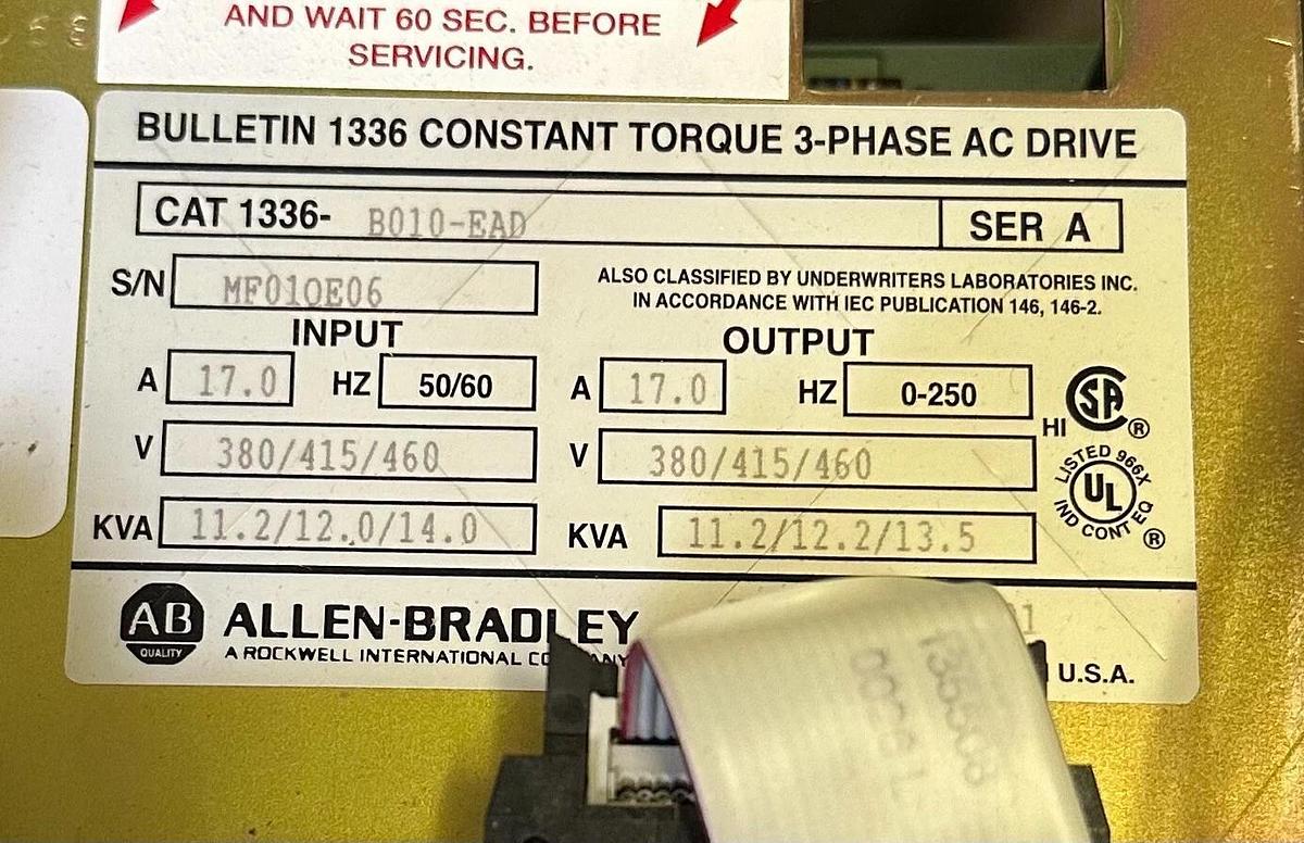 NEW ALLEN BRADLEY 1336-B010-EAD /A 1336 CONSTANT TORQUE DRIVE 10HP 1336B010EAD