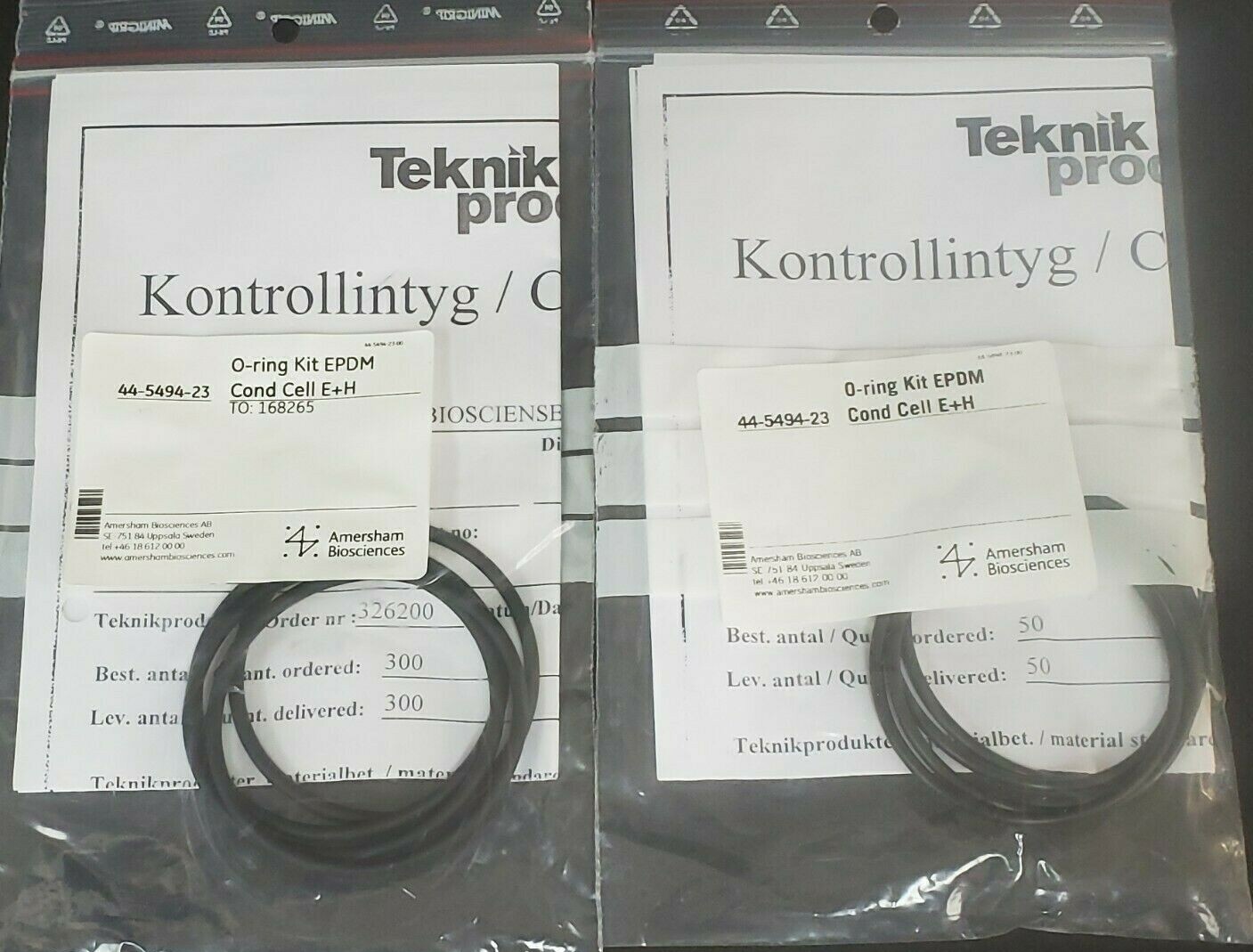 LOT OF 2 NEW AMERSHAM BIOSCIENCES 44-5494-23 O-RING KITS EPDM COND. CELL E+H