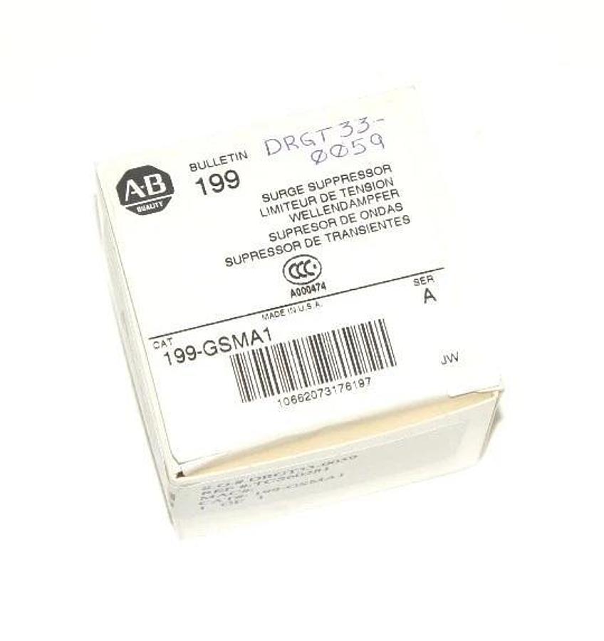 Used NEW ALLEN BRADLEY 199-GSMA1 SURGE SUPPRESSOR, SER A, 12-120 VAC, 199GSMA1
