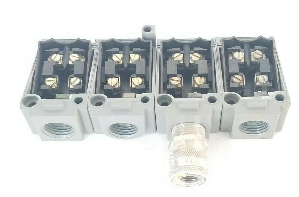 Used LOT OF 4 GENERIC LIMIT SWITCH RECEPTACLES