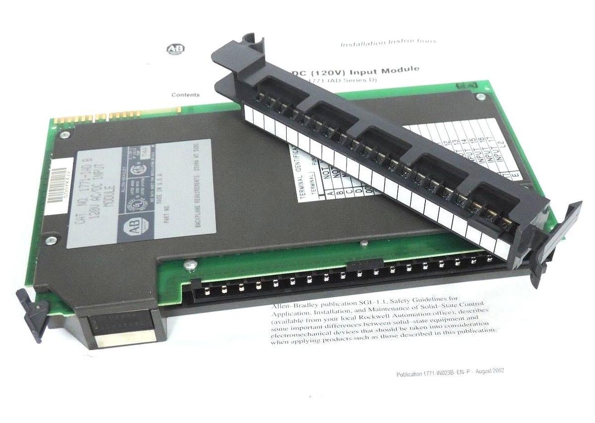 Used ALLEN BRADLEY 1771-IAD INPUT MODULE 1771IAD SER. B W/ 1771-WH WIRING ARM