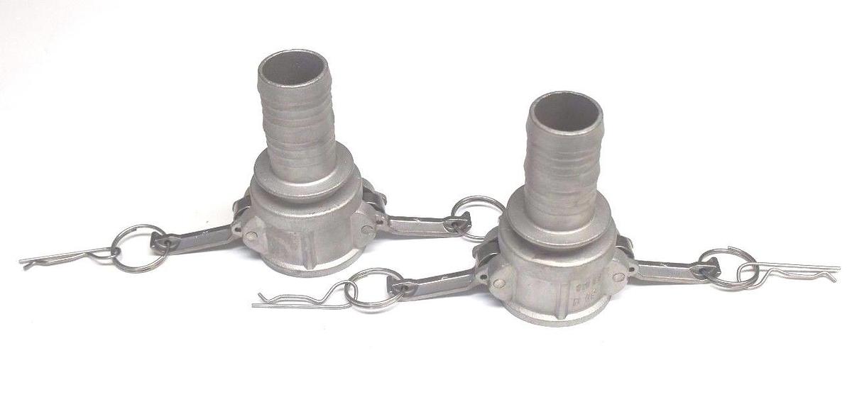 LOT OF 2 NEW GOODYEAR 150C-SS-316 COUPLERS 1-1/2" CONNECTION, 2-1/2" BARB END