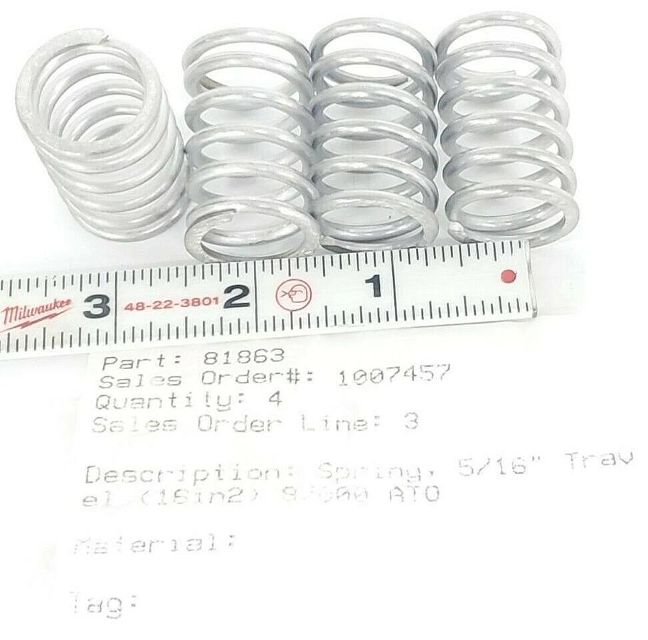 Used BAG OF 4 NEW BAUMANN 81863 SPRINGS 5/16'' 87000 ATO 16in2