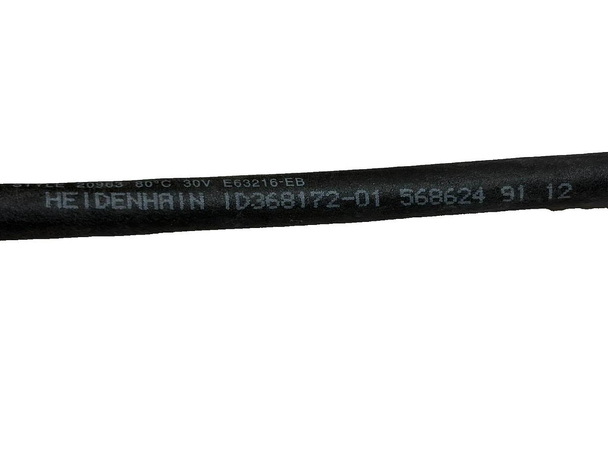 Used Heidenhain ID 368172-01 CNC Adapter Cable 9-Pin Round to 15-Pin D-Sub DB15