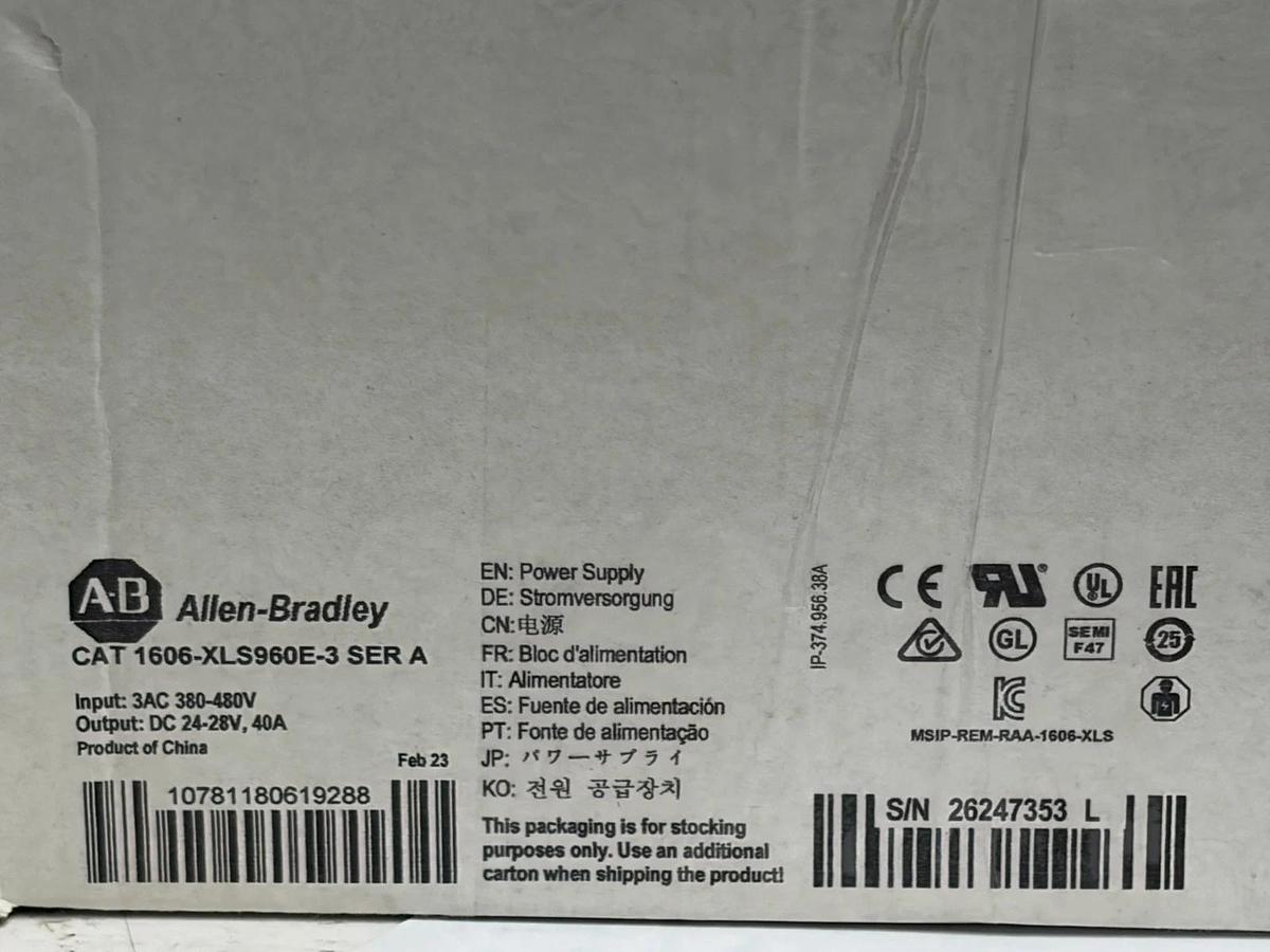 Used NEW ALLEN BRADLEY 1606-XLS960E-3 /A 1606-XLS DC POWER SUPPLY 960W 1606XLS960E3