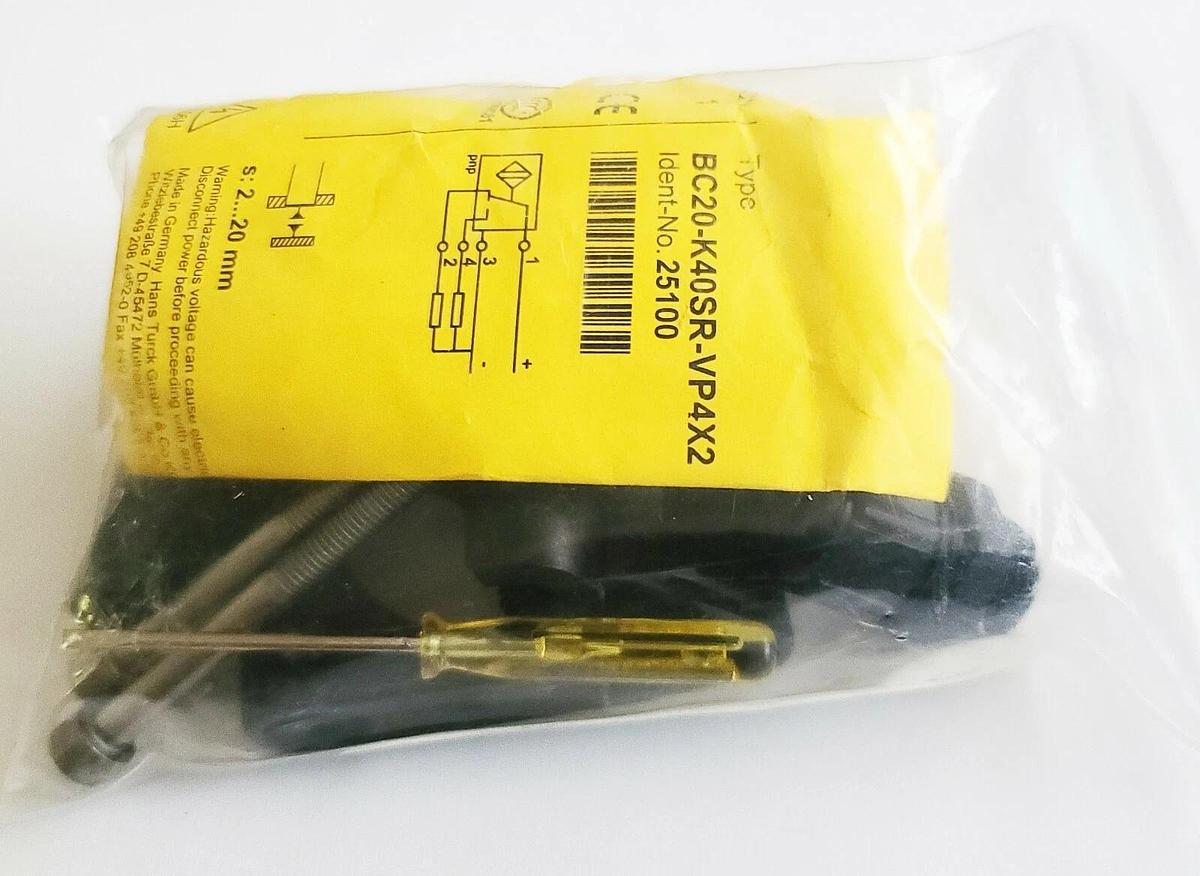 Used NEW TURCK BC20-K40SR-VP4X2-B1141 / BC20K40SRVP4X2B1141 PROXIMITY SENSOR 25100