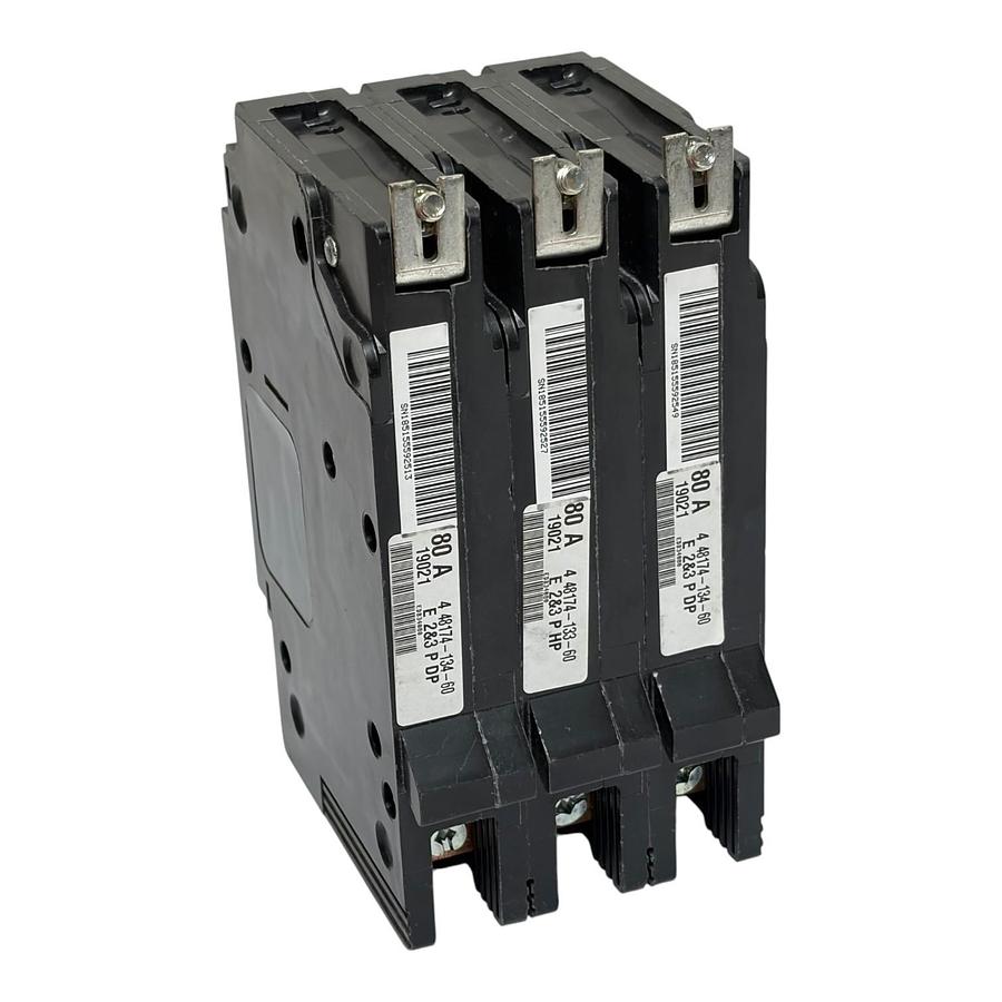Used Square D EDB34080 80A 3 Pole 480Y/277V E-Frame Circuit Breaker New In Box