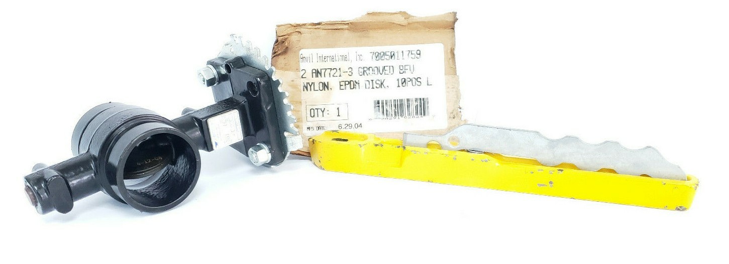 Used ANVIL GRUVLOK 7005011759 SERIES 7700 2" BUTTERFLY VALVE, 10POS, 200PSI, AN7721-3