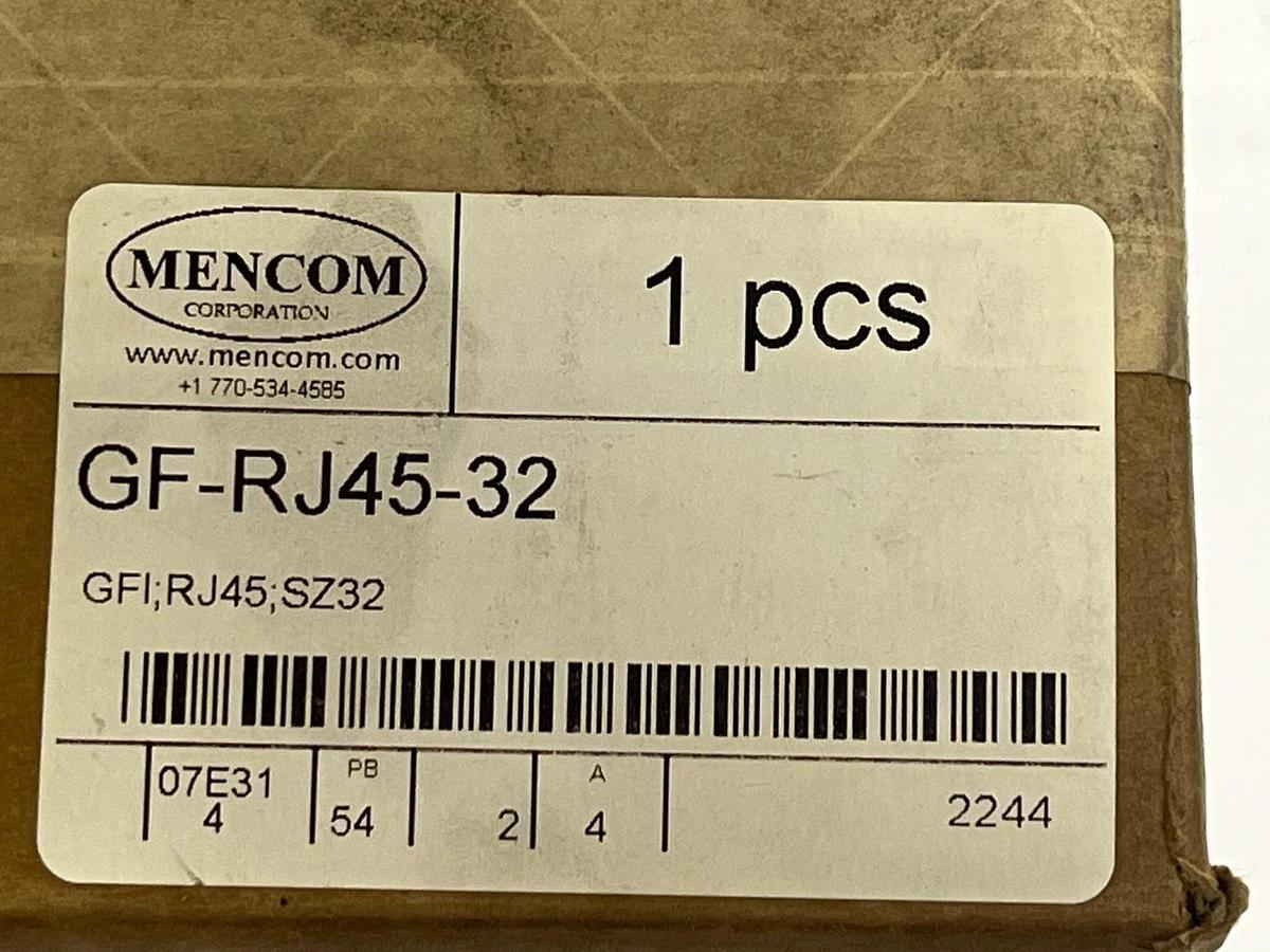 Mencom GF-RJ45-32 Panel Interface Connector GFCI Duplex & RJ45 Size 32 - New