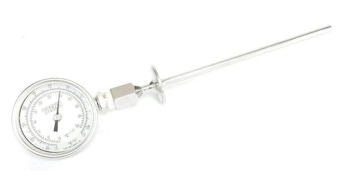 Used TREND INSTRUMENTS 25 TO 125 DEG F / -5 TO 50 DEG C THERMOMETER, 9-1/2" STEM