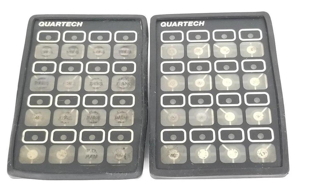 Used LOT OF 2 QUARTECH 8652 PLC PROGRAMMING INTERFACES 16-KEY, 5VDC