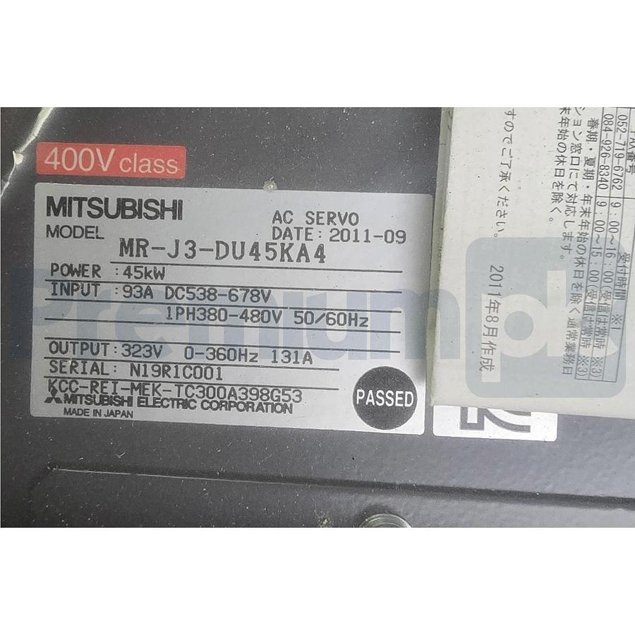 MITSUBISHI MR-J3-DU45KA4 MELSERVO MR-J3 Series AC Motion Servo Drive 45kW NSMP