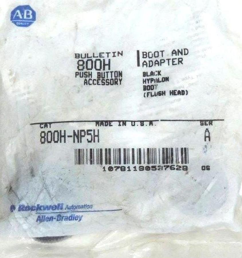 Used LOT OF 2 NIB ALLEN BRADLEY 800H-NP5H SER. A BOOTS AND ADAPTERS BLACK, 800HNP5H