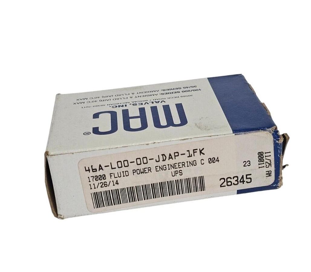 Used NIB MAC 46A-L00-00-JDAP-1FK SINGLE SOLENOID VALVE 46AL0000JDAP1FK