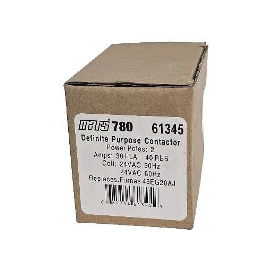Used NIB MARS 780 DEFINITE PURPOSE CONTACTOR 61345 2-POLE