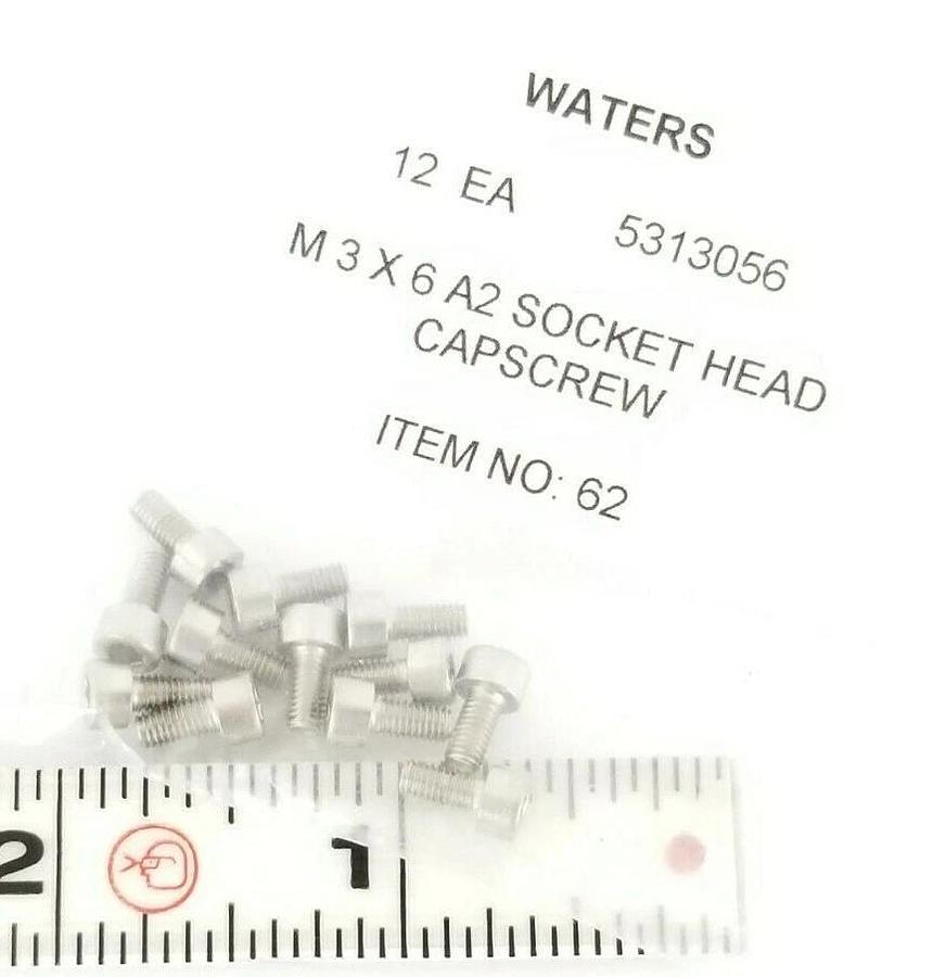 Used LOT OF 12 NEW WATERS 5313056 M3X6A2 SOCKET HEAD CAPSCEWS