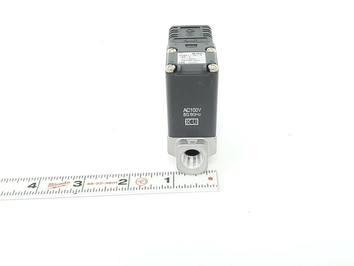 NEW SMC VCA21-1D-3-02-F VALVE 0~1.MPa ORIFICE 3MM, AC100 50/60HZ