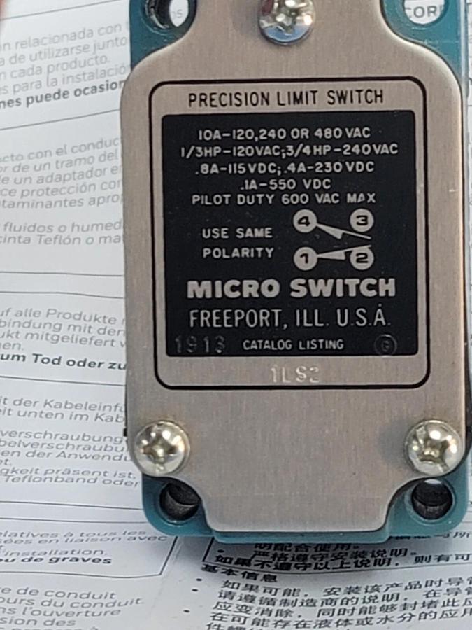 Used NIB HONEYWELL 1LS2 LIMIT SWITCH