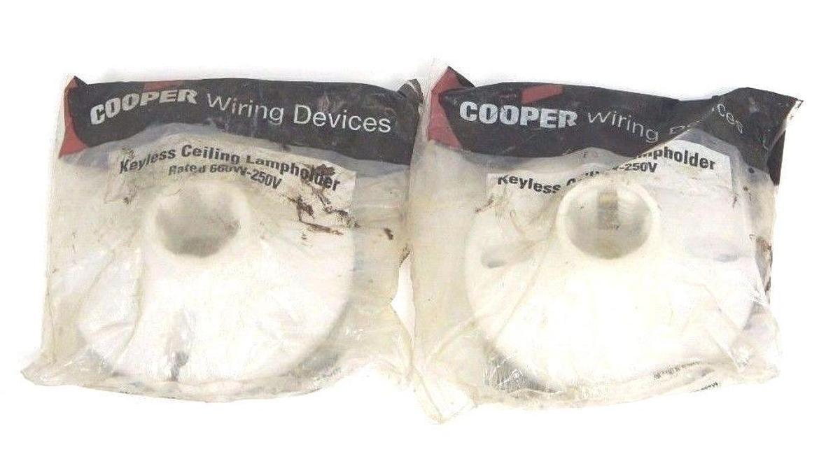 Used LOT OF 2 NIB COOPER S1174W KEYLESS CEILING LAMPHOLDERS 660W-250V