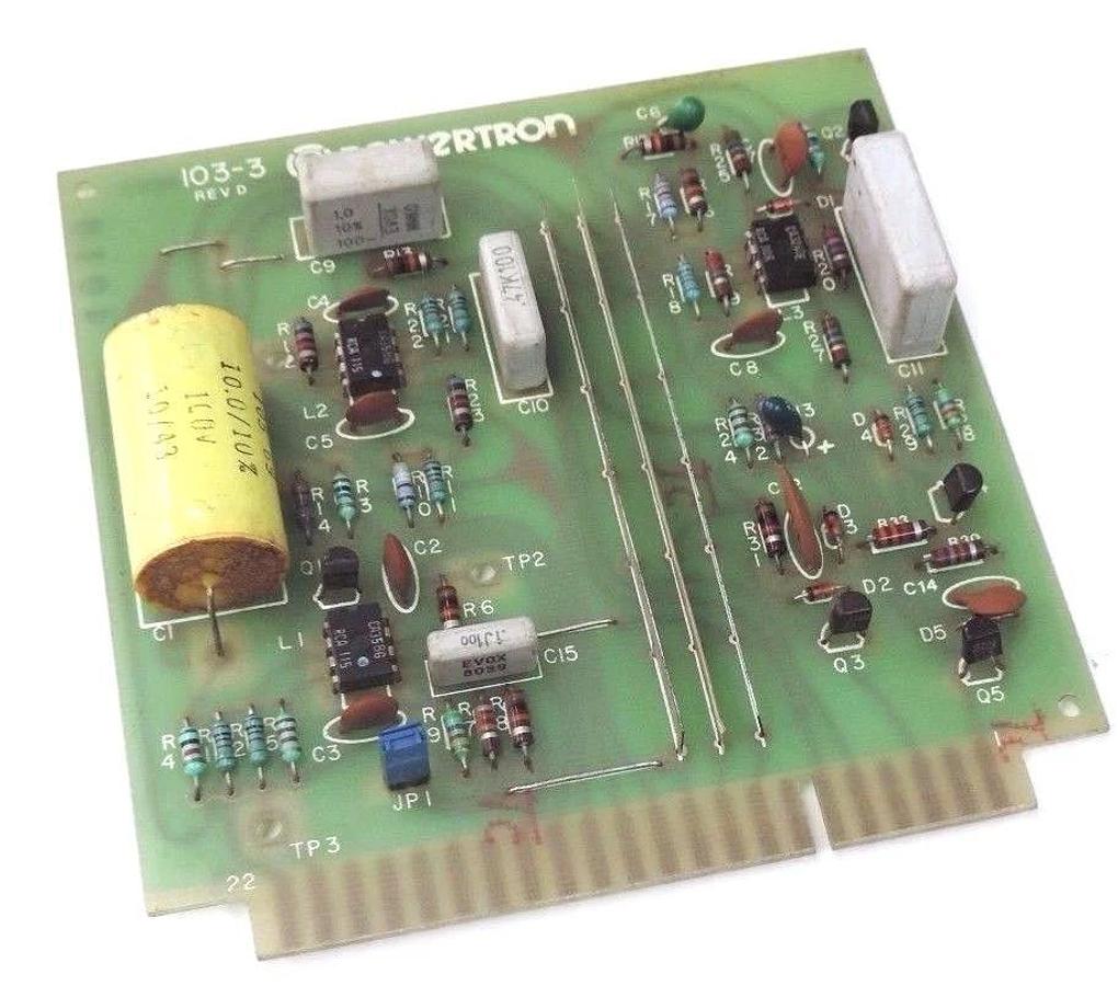 Used POWERTRON 103-3 DRIVEPAK DC DRIVE CURRENT AMP BOARD 1033, REV. D
