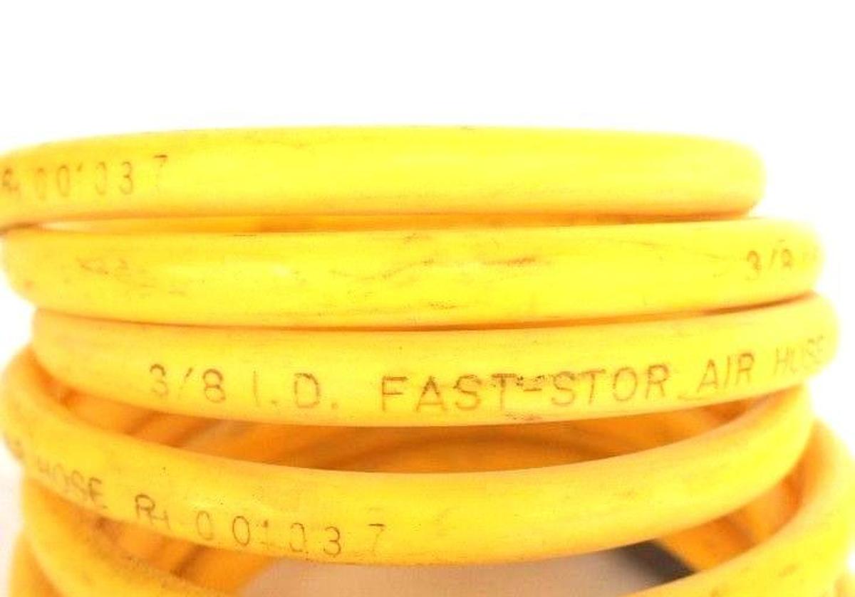 Used NEW FAST-STOR 3/8" ID AIR HOSE 001037 W/ QUICK CONNECT FITTINGS