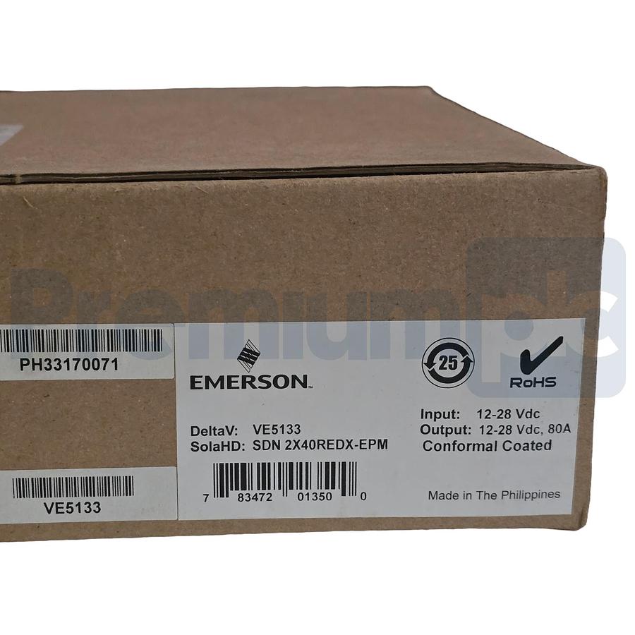 Used Emerson DeltaV SolaHD VE5133 | SDN2X40REDX-EPM Power Supply 12-28VDC 80A NSMP