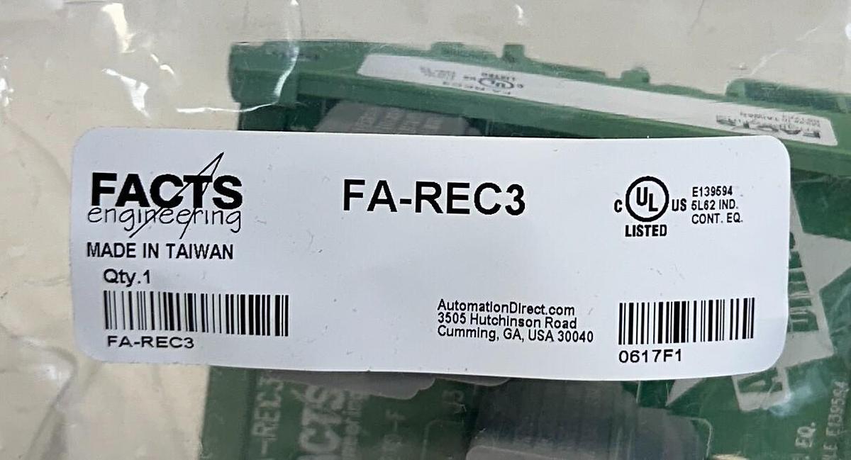 Used FACTS ENGINEERING FA-REC3 / FAREC3 3-PLUG OUTLET RECEPTACLE 125VAC P9210-F NSMP