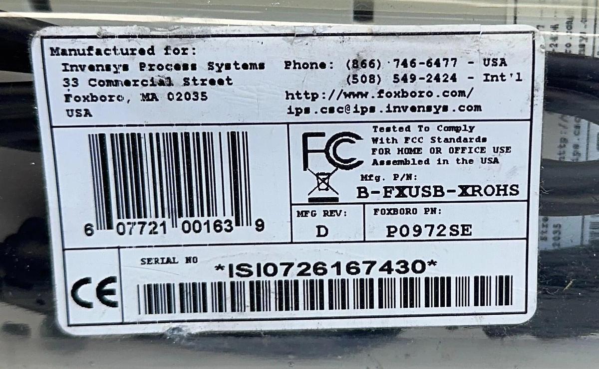 NEW INVENSYS FOXBORO P0972SE / B-FXUSB-XROHS USB TRACKBALL Rev. D NSMP
