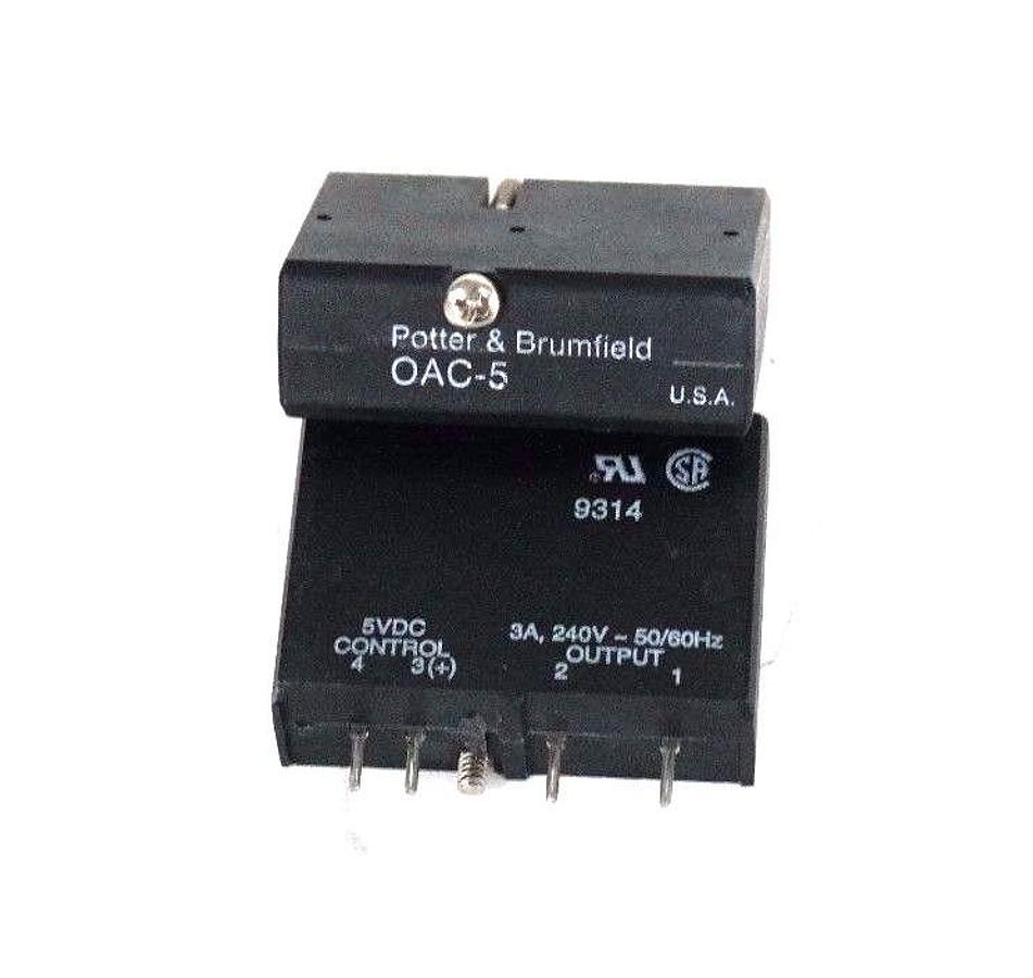 Used LOT OF 2 NEW POTTER & BRUMFIELD OAC-5 I/O MODULES 3A, 240VAC OAC5