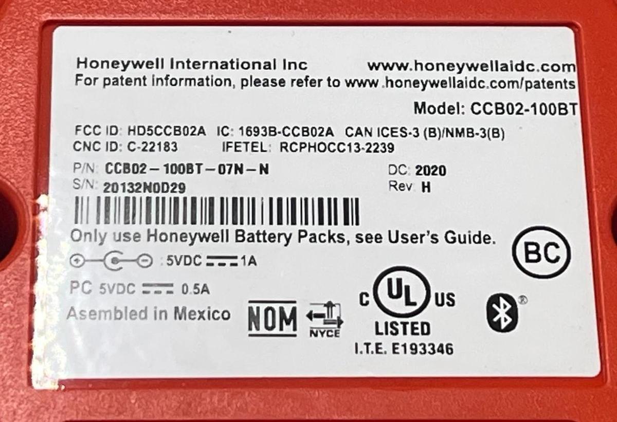 Used HONEYWELL 1981iFR-3 Granit Industrial 2D Barcode Scanner w/ CCB02 Base & Cable