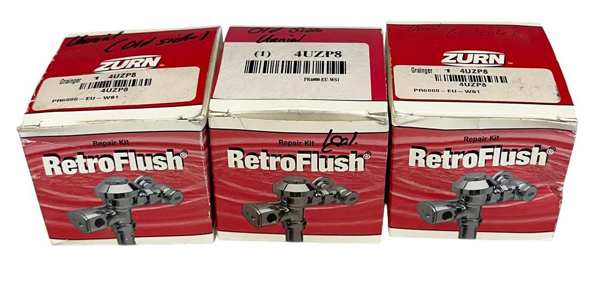Used 3 ZURN PR6000-EU-WS1 / PR6000EUWS1 RetroFlush REPAIR KITS AquaSense 4UZP8 NSMP