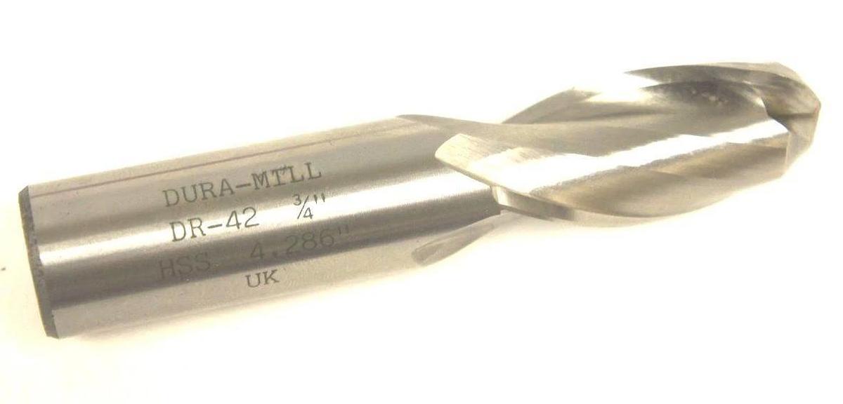 Used LOT OF 10 NEW DURA-MILL DR-42 3/4" END MILLS HSS 4.286"