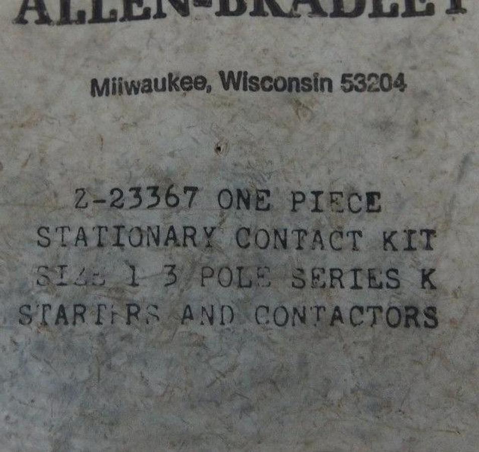 NIB ALLEN BRADLEY Z-23367 STATIONARY CONTACT KIT SERIES K SIZE 1, 3 POLE