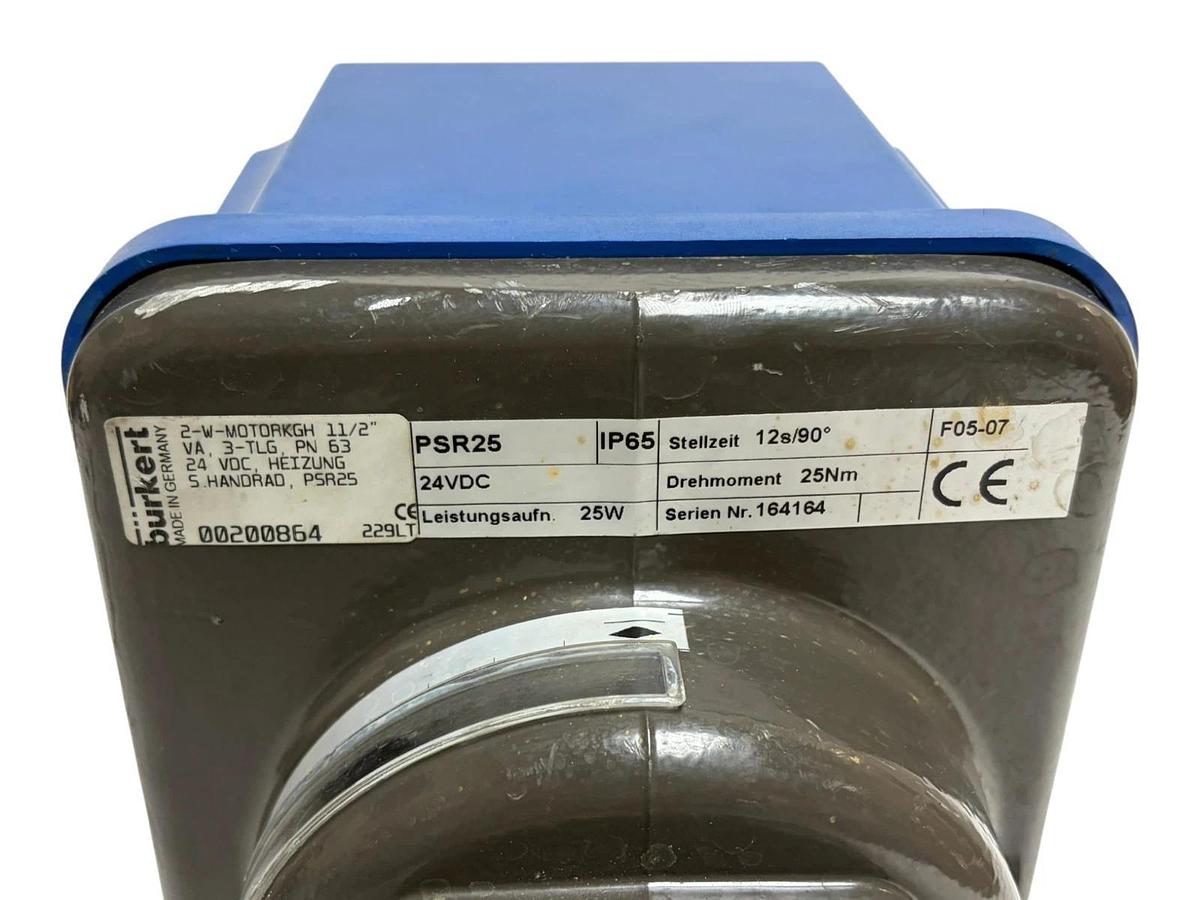 Burkert 00200864 2-W-MOTORKGH 11/2" Stainless Ball Valve PSR25 24VDC