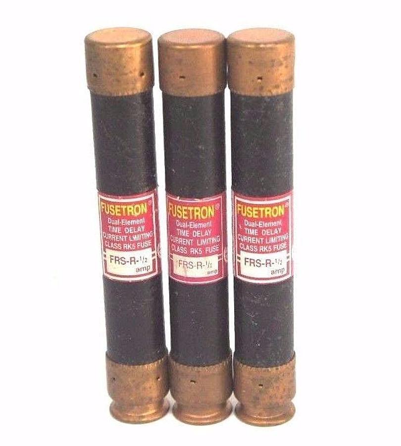 LOT OF 3 NEW FUSETRON FRS-R-1/2 DUAL ELEMENT TIME DELAY CLASS RK5 FUSES