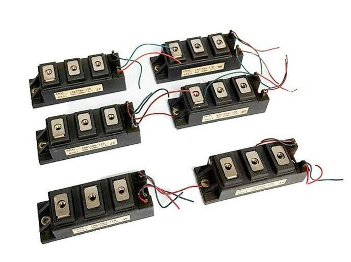 Used LOT OF 6 FUJI ELECTRIC 2MBI50N-120 / 2MBI50N120 IGBT MODULES 50A 1200V