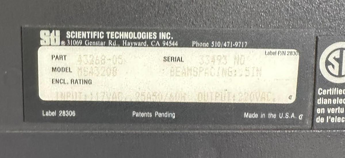 Used STI 43268-05 / 4326805 SAFETY LIGHT CURTAIN CONTROLLER MS4320B 117Vac 4300B