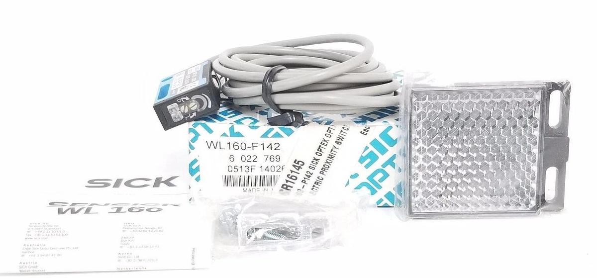 NIB SICK OPTEX WL160-F142 PHOTOELECTRIC SENSOR W/RELFECTOR WL160F142