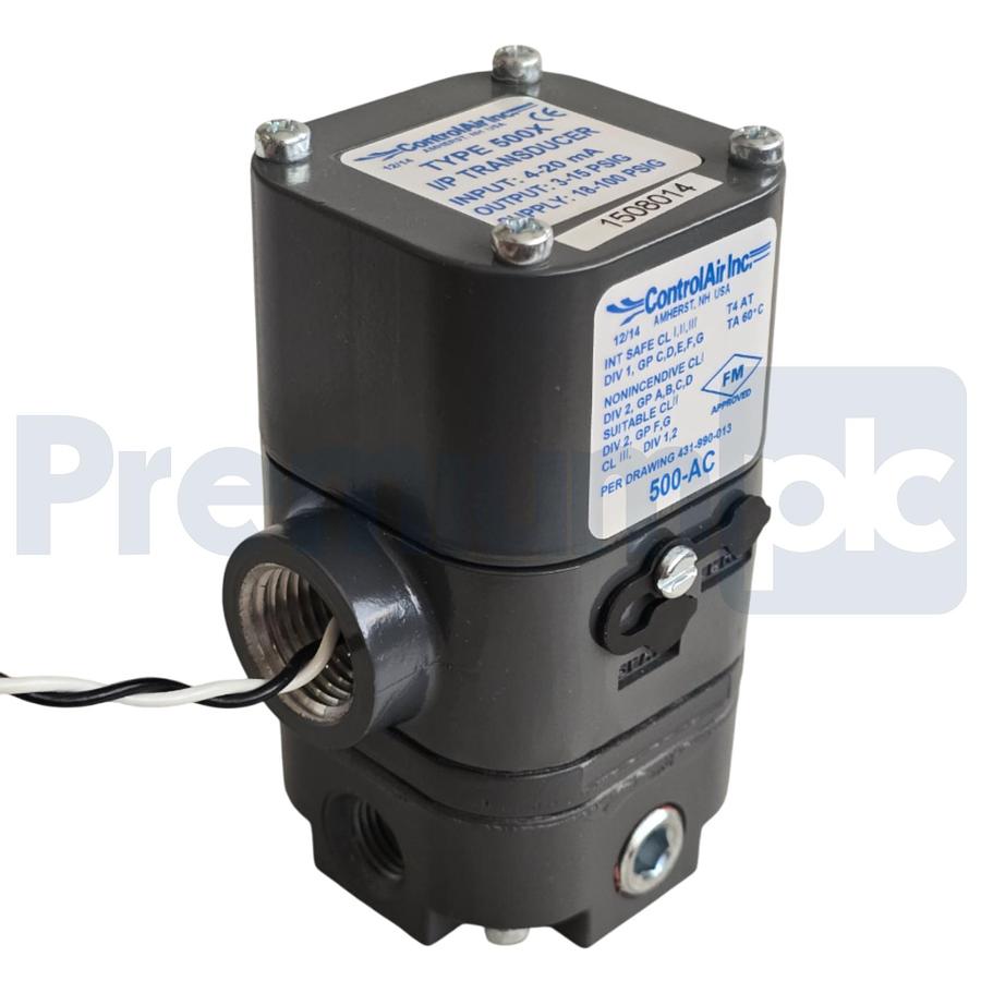 Used ControlAir 500-AC TYPE 500X I/P TRANSDUCER 4-20mA 3-15PSIG OUT/IN 18-100PSIG NEW