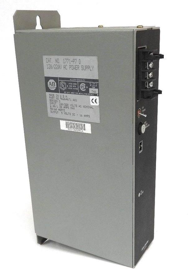 Used ALLEN BRADLEY 1771-P7 D POWER SUPPLY 1771P7, 120/220V SER. D REV. A01