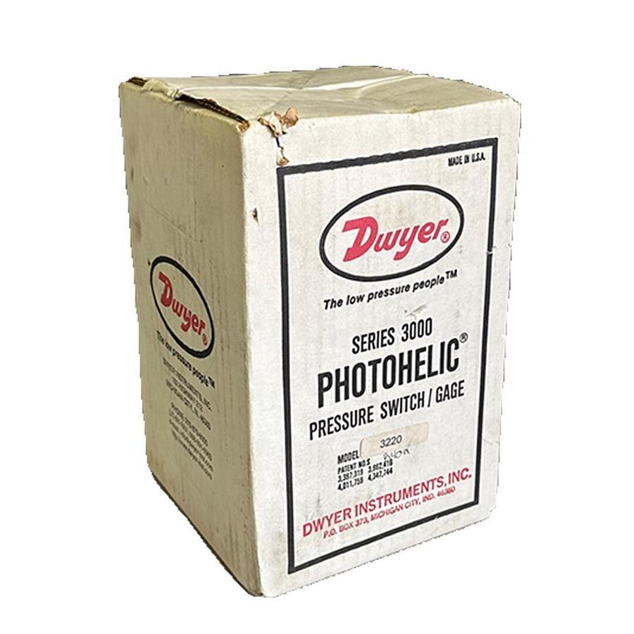 Used NEW SEALED DWYER 3220 SERIES 3000 PHOTOHELIC PRESSURE SWITCH/GAGE A3220