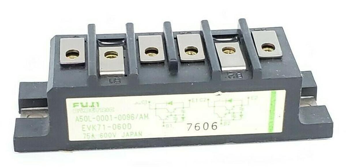 Used FANUC FUJI ELECTRIC A50L-0001-0096/AM POWER BLOCK 75AMP 600V, EVK71-060D