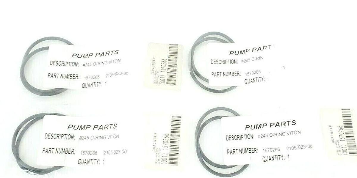 Used LOT OF 4 NEW AMT PUMPS 1570266 2105-023-00 #245 -O-RINGS VITON