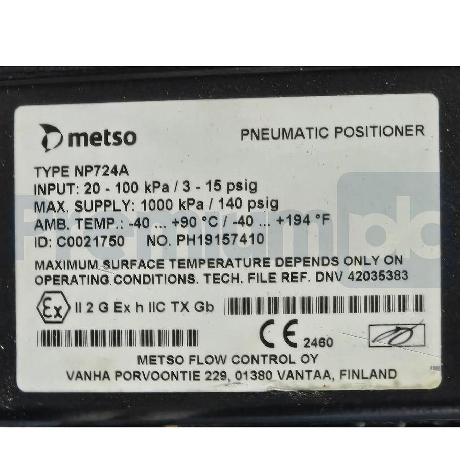 Used KOSO Hammel Dahl G110 3" Valve #150 DBE1FA Actuator, Metso NP724A Positioner NEW