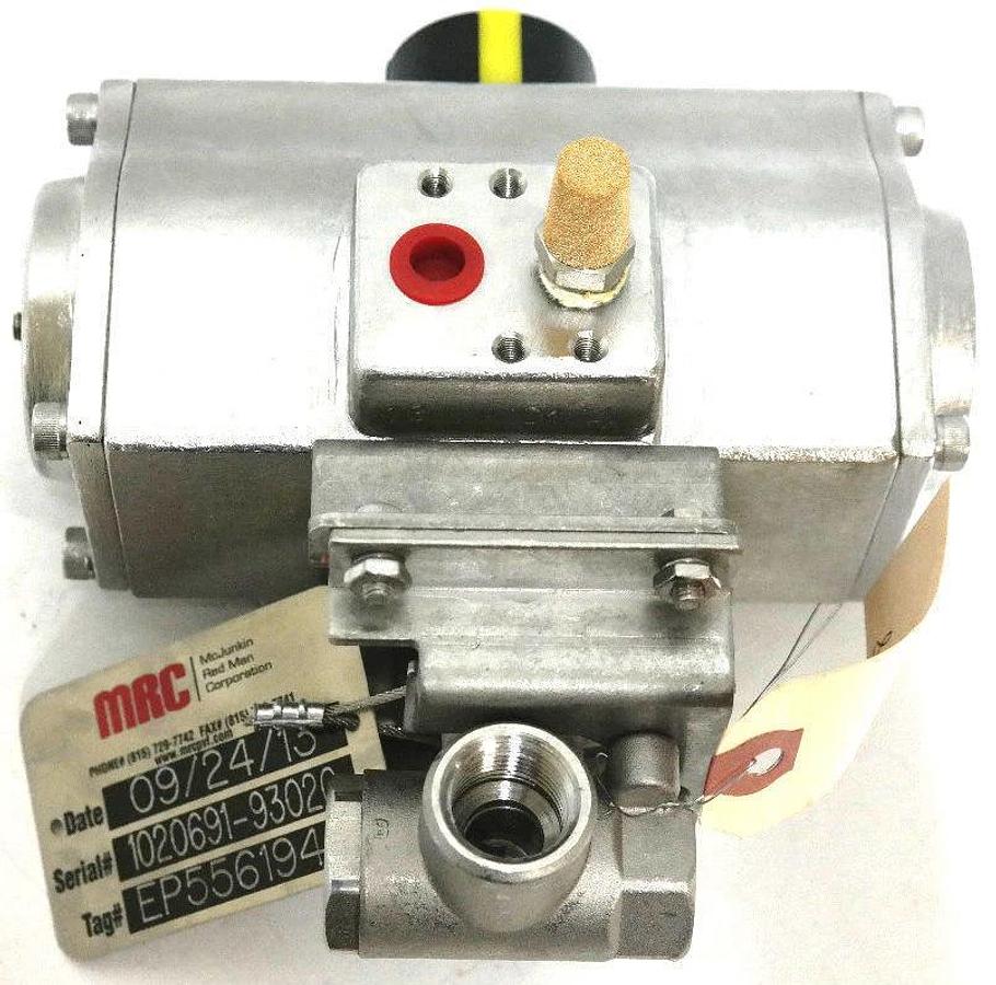 UNITORQ A30K55SLS SS PNEUMATIC ACTUATOR W/ APOLLO 76-603-01 THREADED BALL VALVE
