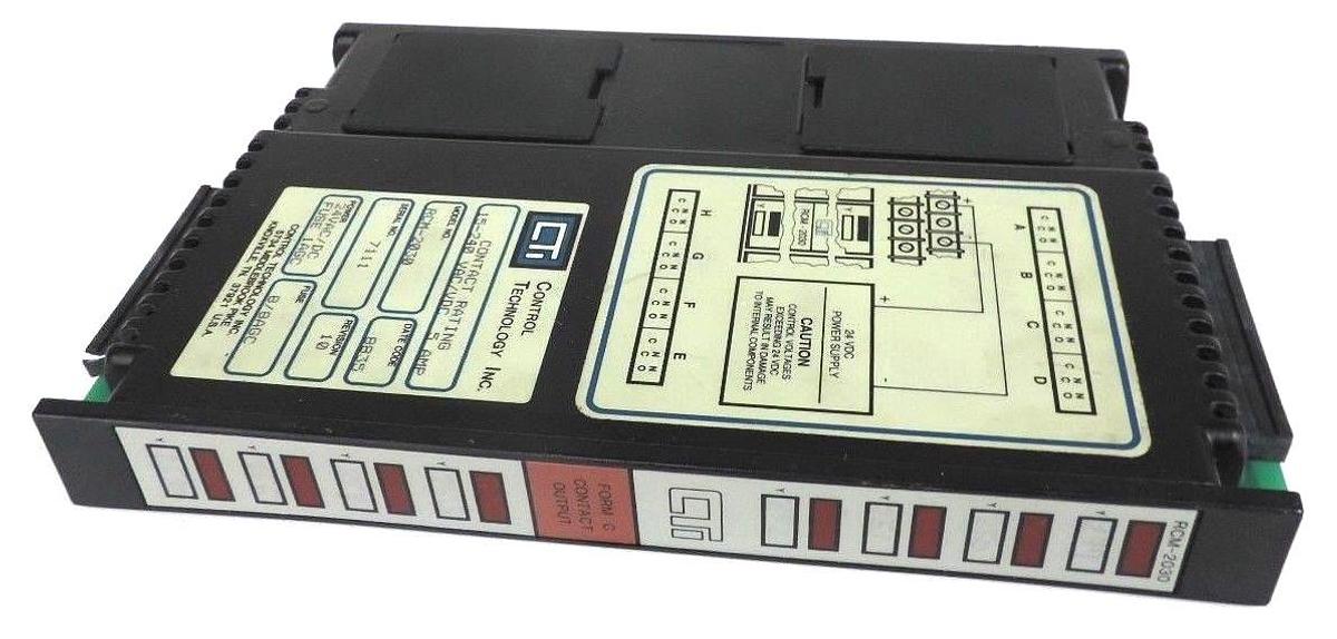 Used CONTROL TECHNOLOGY RCM-2030 OUTPUT MODULE 15-240VAC/VDC REVISION 10 RCM2030