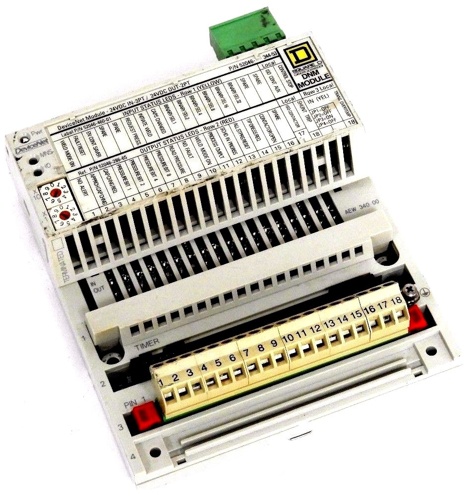 Used SCHNEIDER ELECTRIC 170LNT71000 COMMUNICATION ADAPTER W/ 170AEW34000 I/O BASE