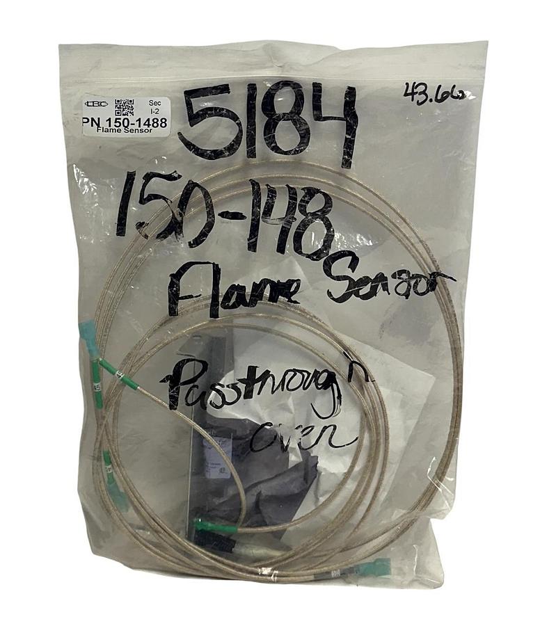 LBC BAKERY EQUIPMENT 150-1488 / 1501488 FLAME SENSOR W/ WIRE AND MOUNT ASSY NSMP